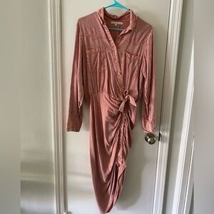 Women's Pink Button-Down Dress